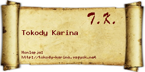 Tokody Karina névjegykártya